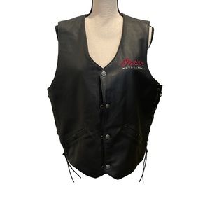 🎲leather Indian motorcycle vest
